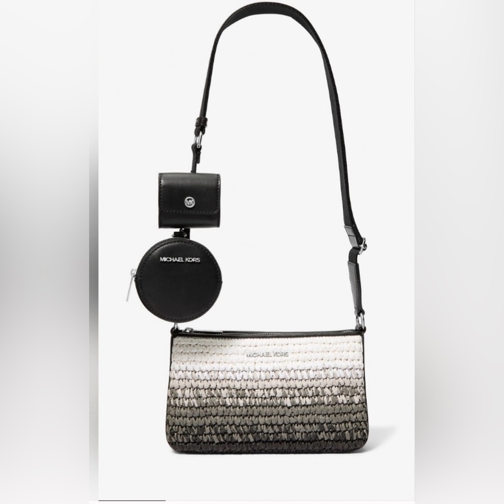 Michael Kors Jet Set travel Black and White Crossbody Bag